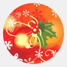 Navidad anaranjado etiqueta