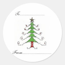 Navidad-árbol. Etiquetas engomadas del regalo