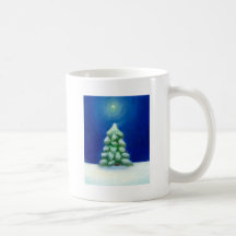 Navidad arte día de fiesta tarjeta árbol nieve 25  taza de café
