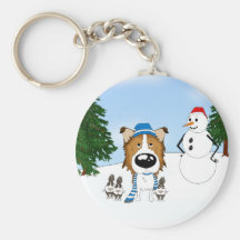 Navidad áspero del collie llavero