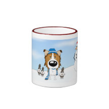 Navidad áspero del collie taza de café