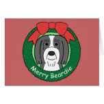 Navidad barbudo del collie tarjetón