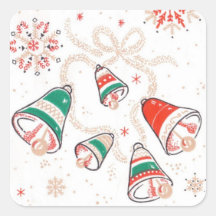 Navidad Belces Pegatinas Cuadradases Personalizadas