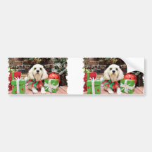 Navidad - Bichon Frise X - maya Pegatina De Parachoque