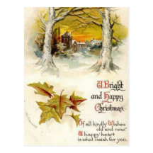 Navidad brillantes y felices postales