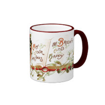 Navidad brillantes y felices taza