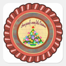 Navidad Calcomanía Cuadrada