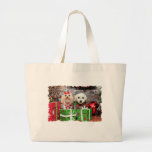 Navidad - caniche - Lulu y Snookie Bolsas Lienzo