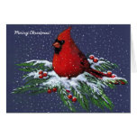 NAVIDAD: CARDENAL: PÁJARO: NIEVE: TARJETA