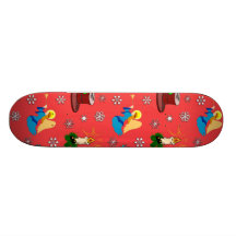 Navidad - cisnes y sombreros de copa blancos de Br Tabla De Skate