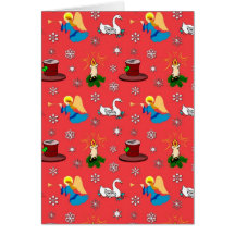 Navidad - cisnes y sombreros de copa blancos de Br Felicitacion
