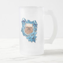 Navidad - copo de nieve azul - Bruselas Griffon Taza