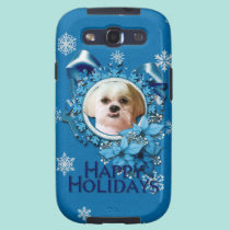 Navidad - copos de nieve azules - Shih Tzu - Willi cárcasas casemate