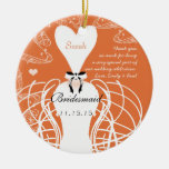 Navidad coralino del boda de la dama de honor del  adorno para reyes