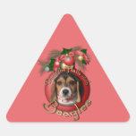 Navidad - cubierta los pasillos - beagles pegatinas trianguladas