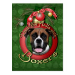 Navidad - cubierta los pasillos - boxeadores - Vin Tarjetas Postales
