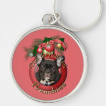 Navidad - cubierta los pasillos - Frenchies - trul Llavero Personalizado