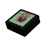 Navidad - cubierta los pasillos - Labrador - negro Caja De Recuerdo