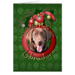 Navidad - cubierta los pasillos - Labradors - choc Felicitación