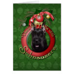 Navidad - cubierta los pasillos - Schnauzer Felicitaciones