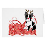 Navidad de Boston Terrier Tarjeta