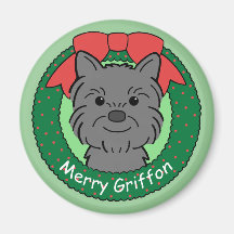 Navidad de Bruselas Griffon Imán De Frigorífico