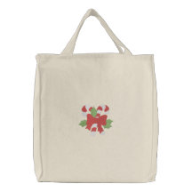 Navidad de Candycane Bolsa De Lienzo