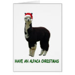Navidad de la alpaca tarjeta