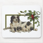 Navidad de la familia del perro de aguas alfombrillas de raton