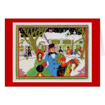 Navidad de la familia del Victorian Felicitaciones