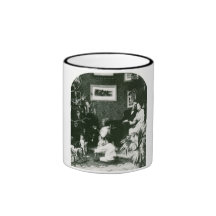 Navidad de la familia del vintage - Stereoview Tazas