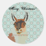 Navidad de la llama etiqueta