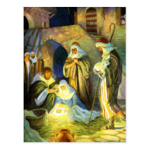 Navidad de la postal de Jesús del pesebre