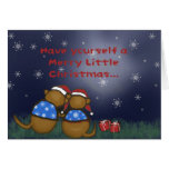 Navidad de los animales lindos de la tarjeta de Na