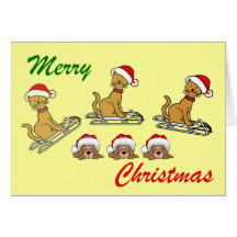 Navidad de los gatos y de los perros de las Felice Felicitaciones