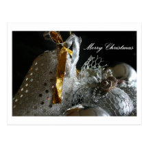 Navidad de plata tarjeta postal
