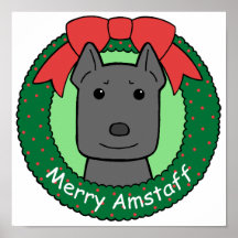 Navidad de Staffordshire Terrier americano Posters