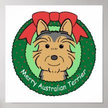 Navidad de Terrier australiano Poster