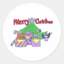 ¡Navidad de un gato del gatito! Etiqueta