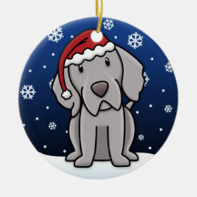 Navidad de Weimaraner del dibujo animado de Kawaii Ornamentos De Reyes Magos