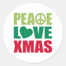 Navidad del amor de la paz pegatinas  