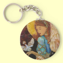 Navidad del ángel y de la paloma del renacimiento llaveros