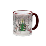 Navidad del arbolado del invierno - taza