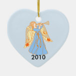 Navidad del bebé del corazón del ángel azul el 1r ornamentos para reyes magos