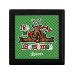 Navidad del bebé del reno el 1r caja de joyas