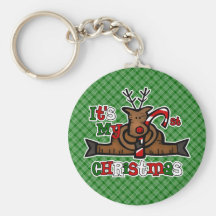 Navidad del bebé del reno el 1r llaveros