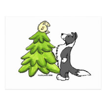 Navidad del border collie postales
