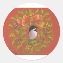 Navidad del Chickadee Pegatinas