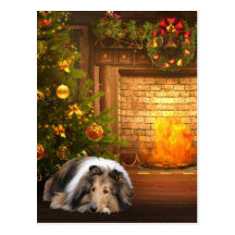 Navidad del collie postales