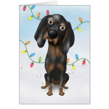 Navidad del Coonhound (negro y moreno) Felicitacion